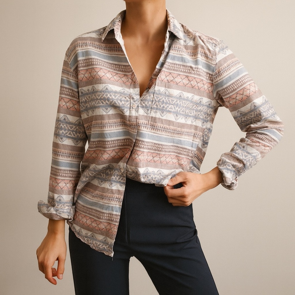Eddie Bauer Cotton Buttoned Shirt Size Large